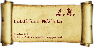 Lukácsi Márta névjegykártya